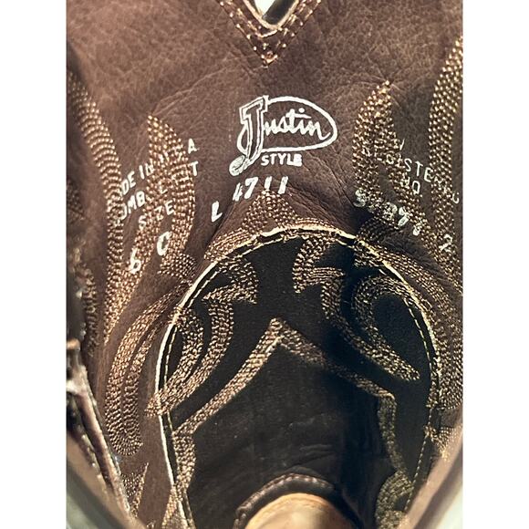 Justin Boots Dark Brown Ankle Boots - Picture 7 of 11